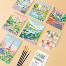 Load image into Gallery viewer, Mini Paint by numbers 6"x8" (6 pieces) - Parisian Dreams