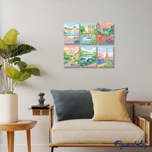 Load image into Gallery viewer, Mini Paint by numbers 6"x8" (6 pieces) - Parisian Dreams