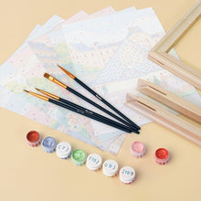 Load image into Gallery viewer, Mini Paint by numbers 6"x8" (6 pieces) - Parisian Dreams