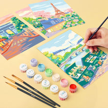 Load image into Gallery viewer, Mini Paint by numbers 6"x8" (6 pieces) - Parisian Dreams