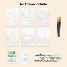 Load image into Gallery viewer, Mini Paint by numbers 6"x8" (6 pieces) - Parisian Dreams