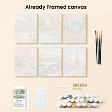 Load image into Gallery viewer, Mini Paint by numbers 6"x8" (6 pieces) - Parisian Dreams
