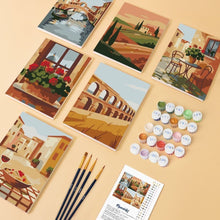 Load image into Gallery viewer, Mini Paint by numbers 6"x8" (6 pieces) - Italian Countryside