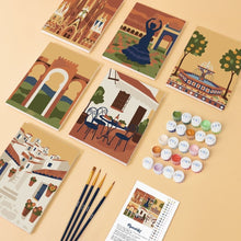 Load image into Gallery viewer, Mini Paint by numbers 6"x8" (6 pieces) - Andalusian Dreams