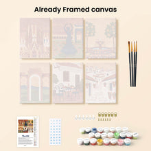 Load image into Gallery viewer, Mini Paint by numbers 6"x8" (6 pieces) - Andalusian Dreams