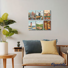 Load image into Gallery viewer, Mini Paint by numbers 6"x8" (6 pieces) - Holland in Bloom