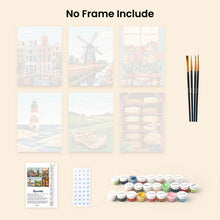 Load image into Gallery viewer, Mini Paint by numbers 6"x8" (6 pieces) - Holland in Bloom