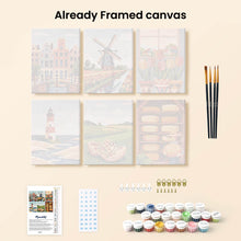 Load image into Gallery viewer, Mini Paint by numbers 6"x8" (6 pieces) - Holland in Bloom