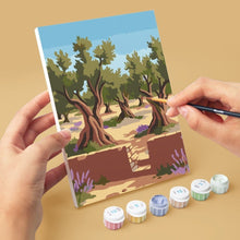 Load image into Gallery viewer, Mini Paint by numbers 6"x8" (6 pieces) - Santorini Dreams
