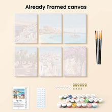 Load image into Gallery viewer, Mini Paint by numbers 6"x8" (6 pieces) - Santorini Dreams