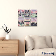 Load image into Gallery viewer, Mini Paint by numbers 6"x8" (6 pieces) - Tokyo Springtime