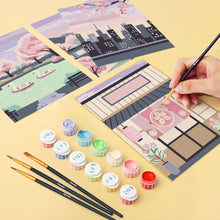 Load image into Gallery viewer, Mini Paint by numbers 6"x8" (6 pieces) - Tokyo Springtime