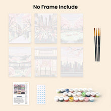 Load image into Gallery viewer, Mini Paint by numbers 6"x8" (6 pieces) - Tokyo Springtime