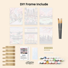Load image into Gallery viewer, Mini Paint by numbers 6"x8" (6 pieces) - Tokyo Springtime