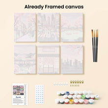 Load image into Gallery viewer, Mini Paint by numbers 6"x8" (6 pieces) - Tokyo Springtime
