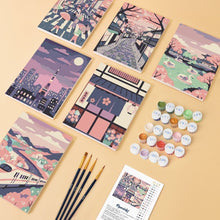 Load image into Gallery viewer, Mini Paint by numbers 6"x8" (6 pieces) - Tokyo in Bloom