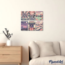 Load image into Gallery viewer, Mini Paint by numbers 6"x8" (6 pieces) - Tokyo in Bloom