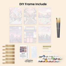 Load image into Gallery viewer, Mini Paint by numbers 6"x8" (6 pieces) - Tokyo in Bloom