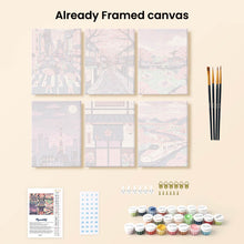 Load image into Gallery viewer, Mini Paint by numbers 6"x8" (6 pieces) - Tokyo in Bloom