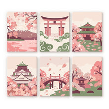Load image into Gallery viewer, Mini Paint by numbers 6"x8" (6 pieces) - Spirit of Japan Figured'Art