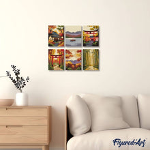Load image into Gallery viewer, Mini Paint by numbers 6"x8" (6 pieces) - Serene Japan