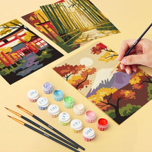 Load image into Gallery viewer, Mini Paint by numbers 6"x8" (6 pieces) - Serene Japan
