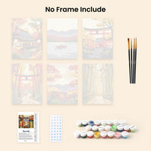 Load image into Gallery viewer, Mini Paint by numbers 6"x8" (6 pieces) - Serene Japan
