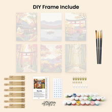 Load image into Gallery viewer, Mini Paint by numbers 6"x8" (6 pieces) - Serene Japan