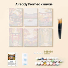Load image into Gallery viewer, Mini Paint by numbers 6"x8" (6 pieces) - Serene Japan