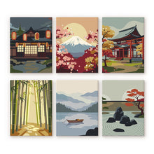 Load image into Gallery viewer, Mini Paint by numbers 6"x8" (6 pieces) - Zen Landscapes Figured'Art
