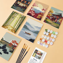 Load image into Gallery viewer, Mini Paint by numbers 6"x8" (6 pieces) - Zen Landscapes
