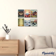 Load image into Gallery viewer, Mini Paint by numbers 6"x8" (6 pieces) - Zen Landscapes
