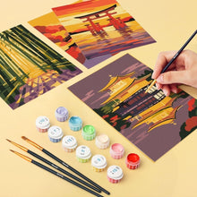 Load image into Gallery viewer, Mini Paint by numbers 6"x8" (6 pieces) - Sunset in Japan
