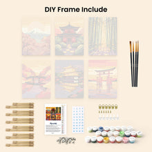 Load image into Gallery viewer, Mini Paint by numbers 6"x8" (6 pieces) - Sunset in Japan