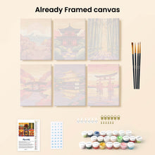 Load image into Gallery viewer, Mini Paint by numbers 6"x8" (6 pieces) - Sunset in Japan