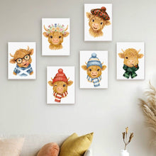 Load image into Gallery viewer, Mini Paint by numbers 6"x8" (6 pieces) - Little Moo Friends
