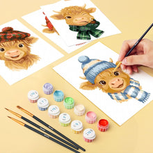 Load image into Gallery viewer, Mini Paint by numbers 6"x8" (6 pieces) - Little Moo Friends