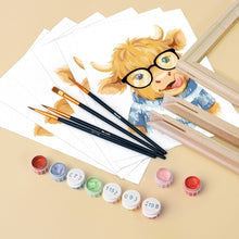 Load image into Gallery viewer, Mini Paint by numbers 6"x8" (6 pieces) - Little Moo Friends