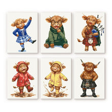 Load image into Gallery viewer, Mini Paint by numbers 6"x8" (6 pieces) - Scottish Farm Friends Figured'Art