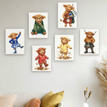 Load image into Gallery viewer, Mini Paint by numbers 6"x8" (6 pieces) - Scottish Farm Friends
