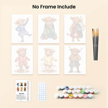 Load image into Gallery viewer, Mini Paint by numbers 6"x8" (6 pieces) - Scottish Farm Friends