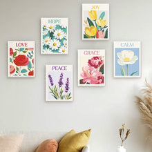 Load image into Gallery viewer, Mini Paint by numbers 6"x8" (6 pieces) - Blooming Emotions 1