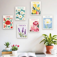 Load image into Gallery viewer, Mini Paint by numbers 6"x8" (6 pieces) - Blooming Emotions 2