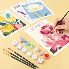 Load image into Gallery viewer, Mini Paint by numbers 6"x8" (6 pieces) - Blooming Emotions 2