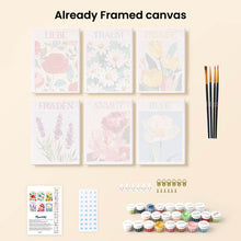 Load image into Gallery viewer, Mini Paint by numbers 6"x8" (6 pieces) - Blooming Emotions 2