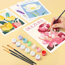 Load image into Gallery viewer, Mini Paint by numbers 6"x8" (6 pieces) - Blooming Emotions 3