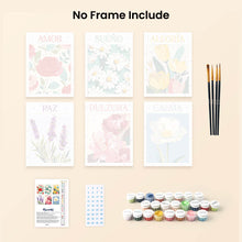Load image into Gallery viewer, Mini Paint by numbers 6"x8" (6 pieces) - Blooming Emotions 3