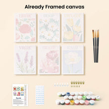Load image into Gallery viewer, Mini Paint by numbers 6"x8" (6 pieces) - Blooming Emotions 5