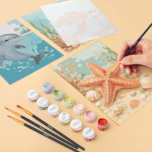 Load image into Gallery viewer, Mini Paint by numbers 6"x8" (6 pieces) - Ocean Treasures