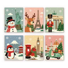 Load image into Gallery viewer, Mini Paint by numbers 6"x8" (6 pieces) - Holiday Destinations Figured'Art